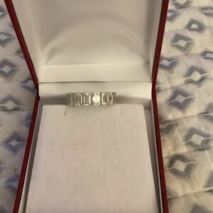 Moissanite eternity ring. 14k setting